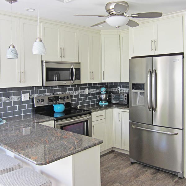 modern white and gray kitchen